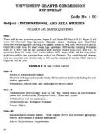 UGC NET JRF Syllabus for International and Area Studies (90)