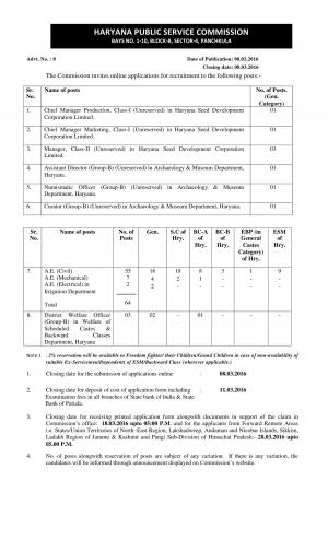 HPSC Recruitment 2016 for 75 Assistant Engineer & Other Posts