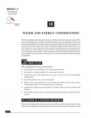 WATER AND ENERGY CONSERVATION