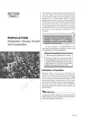 POPULATION Distribution, Density, Growth and Composition