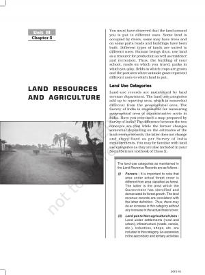 LAND RESOURCES AND AGRICULTURE
