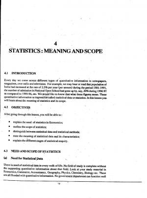 Statistics: Meaning and Scope (246 KB) PDF File Opens in a new window