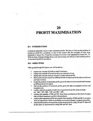 Profit Maximisation (413 KB) PDF File Opens in a new window