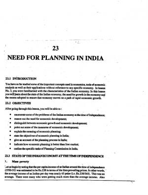 Need for Planning in India (385 KB) PDF File Opens in a new window