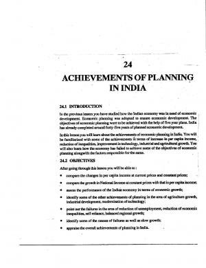 Achievements of Planning in India (350 KB) PDF File Opens in a new window