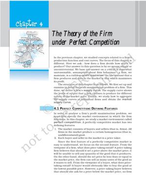 The Theory of the Firm under Perfect Competition