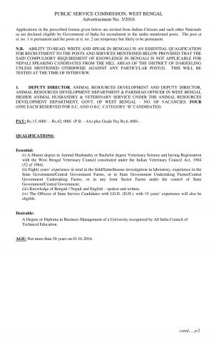 WBPSC Recruitment 2016 for 162 Lecturer (Govt Polytechnics) & Director Posts