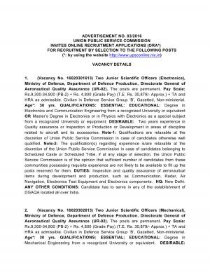 UPSC Recruitment 2016 for 170 Assistant Professor & Other Posts