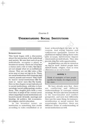 UNDERSTANDING SOCIAL INSTITUTIONS