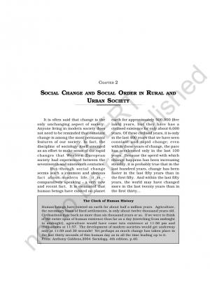 SOCIAL CHANGE AND SOCIAL ORDER IN RURAL AND URBAN SOCIETY