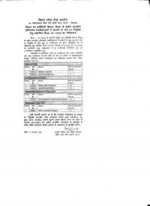 BPSC Declared Result for Principal (Govt. Engg. Colleges) Post 2016