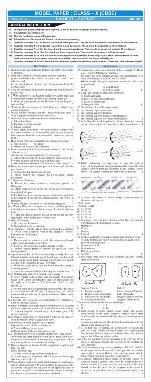 CBSE Class 10 Science Sample Paper 2016 SA–II