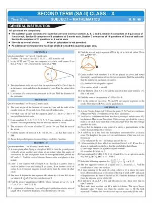 CBSE Class 10 Mathematics Sample Paper: 2016 SA–II