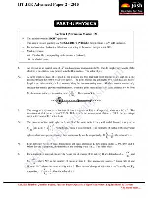 JEE Advanced Question Paper 2015: Paper-II
