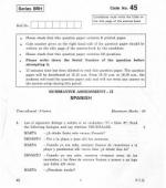 CBSE Class 10 Spanish Question Paper 2012