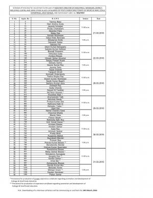 WBPSC Declared Interview Schedule for Assistant Director of Industries Post 2016