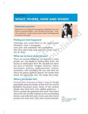 WHAT, WHERE, HOW AND WHEN?