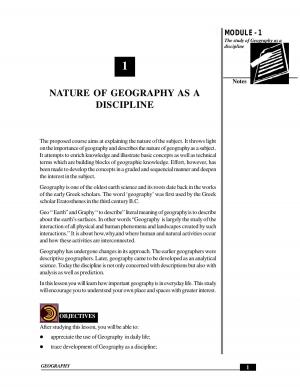NATURE OF GEOGRAPHY AS A DISCIPLINE