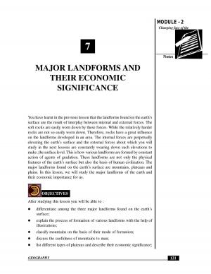 MAJOR LANDFORMS AND THEIR ECONOMIC SIGNIFICANCE