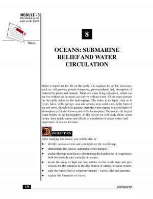 OCEANS: SUBMARINE RELIEF AND WATER CIRCULATION