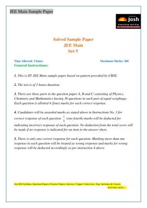 JEE Main Solved Sample Paper Set-V