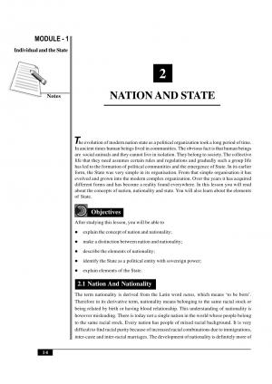 NA TION AND ST A TE