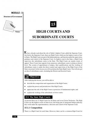 HIGH COUR TS AND SUBORDINA TE COUR TS
