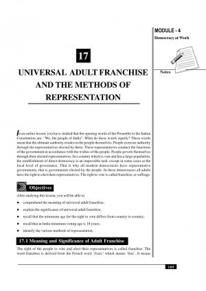 UNIVERSAL ADUL T FRANCHISE AND THE METHODS OF REPRESENT A TION