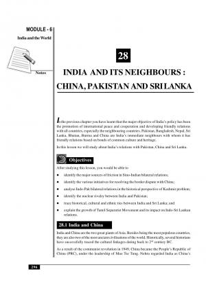 INDIA AND ITS NEIGHBOURS : CHINA, PAKIST A N AND SRI LANKA