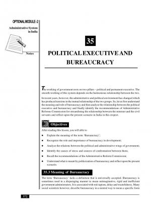 POLITICAL EXECUTIVE AND BUREAUCRACY