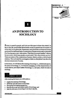An Introduction of Sociology (357 KB) PDF File Opens in a new window