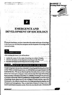 Emergence and Development of sociology (569 KB) PDF File Opens in a new window