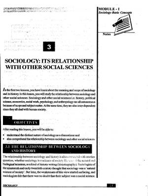 Sociology its relationship with others