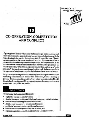 CO-OPERATION COMPETITION AND CONFELCT