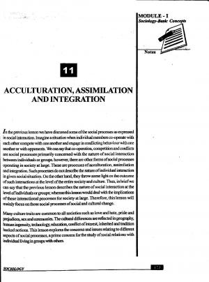 Acculturation, Assimilation & Integration