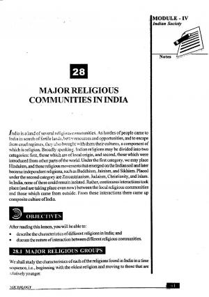 Major Religious communities in India