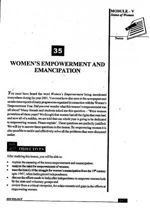 Quest for Equality and Women's Empowerment