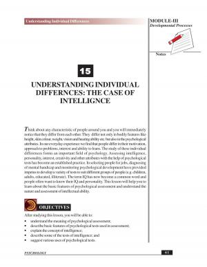 UNDERST ANDING INDIVIDUAL DIFFERNCES: THE CASE OF INTELLIGNCE