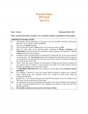 JEE Main Practice Paper Set-XVI