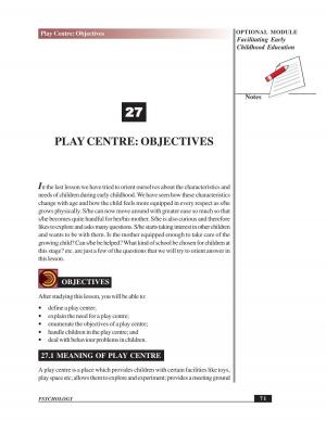 PLA Y CENTRE: OBJECTIVES