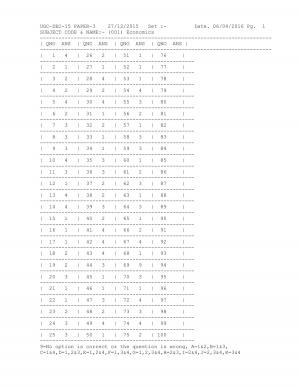 Paper III Answer Key