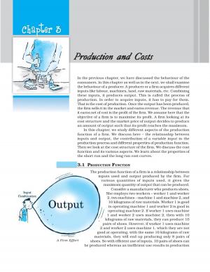 NCERT CBSE Class 12th Economics (Introductory Microeconomics) Chapter 3: Production and Costs