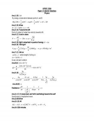 UPSEE Solved Question Paper 2016 Detailed Solution