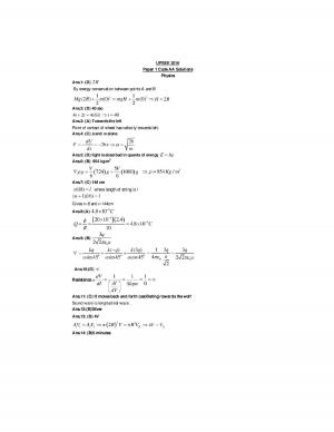 UPSEE Solved Question Paper 2016 Answer Key