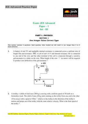 JEE Advanced Practice Paper Set III