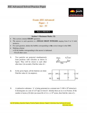 JEE Advanced Solved Practice Paper Set IV