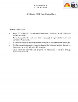 Syllabus of CBSE Class 9 Second Term