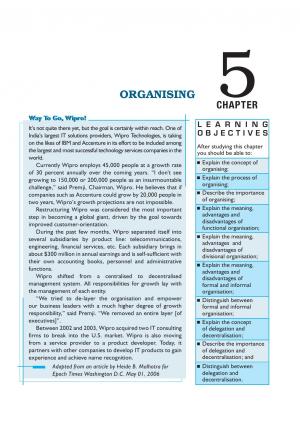 NCERT CBSE Class 12th Business Studies (Part ‒ I) Chapter 5 Organising