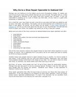 Why Go to a Shoe Repair Specialist in Oakland CA?