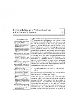 NCERT CBSE Class 12th Accountancy (Part ‒ I) Chapter 3 Reconstitution of a Partnership Firm ‒ Admission of a Partner